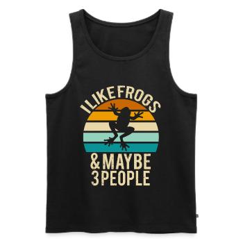 Frosch - Männer Premium Bio Tank Top - Schwarz - Vorne - AI Model Male 178 light (178cm)