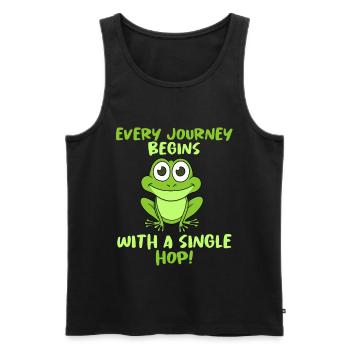 Frosch - Männer Premium Bio Tank Top - Schwarz - Vorne - AI Model Male 178 light (178cm)