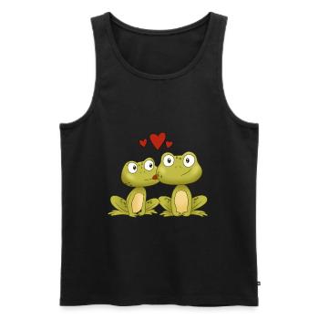 Frosch - Männer Premium Bio Tank Top - Schwarz - Vorne - AI Model Male 178 light (178cm)