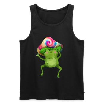 Frosch - Männer Premium Bio Tank Top - Schwarz - Vorne - AI Model Male 178 light (178cm)