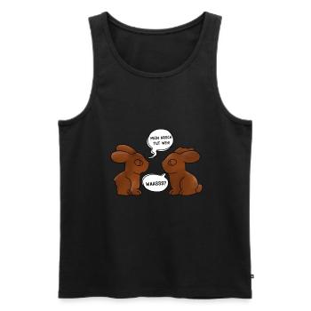 Schokolade - Männer Premium Bio Tank Top - Schwarz - Vorne - Michal (187cm)