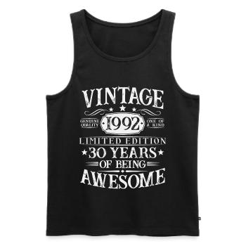 30ème Anniversaire Vintage 1992 Vintage Cadeau - Débardeur bio Premium Homme - noir - Devant - Michal (187cm)