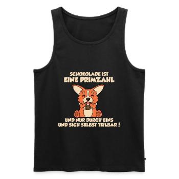 Schokolade Mathe Fuchs Lustig - Männer Premium Bio Tank Top - Schwarz - Vorne - AI Model Male 178 light (178cm)