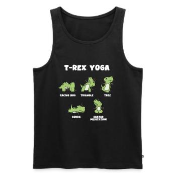 T rex Yoga geschenk - Männer Premium Bio Tank Top - Schwarz - Vorne - Michal (187cm)