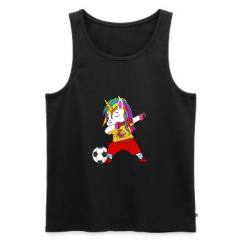 Spain football dabbing gift - Men's Premium Organic Tank Top - black - Front - Michal (187cm)