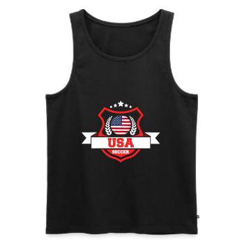 Cadeau de football aux États-Unis - Débardeur bio Premium Homme - noir - Devant - Michal (187cm)