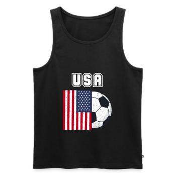 Cadeau drapeau de l’équipe de football des États-Unis - Débardeur bio Premium Homme - noir - Devant - Michal (187cm)