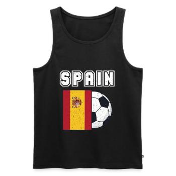 Cadeau drapeau de l’équipe de football d’Espagne - Débardeur bio Premium Homme - noir - Devant - Michal (187cm)