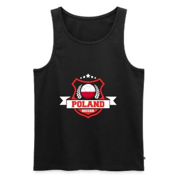 Poland football gift - Men's Premium Organic Tank Top - black - Front - AI Model Male 178 light (178cm)