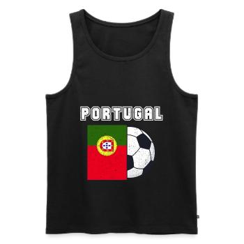 Cadeau drapeau de l’équipe de football du Portugal - Débardeur bio Premium Homme - noir - Devant - Michal (187cm)