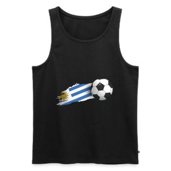 Cadeau de football uruguayen - Débardeur bio Premium Homme - noir - Devant - AI Model Male 178 light (178cm)