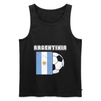 Cadeau drapeau de l’équipe de football d’Argentine - Débardeur bio Premium Homme - noir - Devant - Michal (187cm)