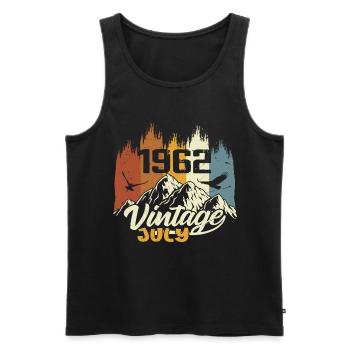 Vintage Juli 1962 Geburtstagsgeschenk Juli 1962 - Männer Premium Bio Tank Top - Schwarz - Vorne - Michal (187cm)