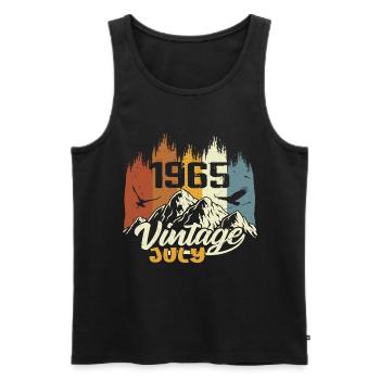 Vintage Juli 1965 Geburtstagsgeschenk Juli 1965 - Männer Premium Bio Tank Top - Schwarz - Vorne - Michal (187cm)