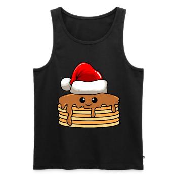 Pancake Weihnachten Comic Xmas - Männer Premium Bio Tank Top - Schwarz - Vorne - AI Model Male 178 light (178cm)