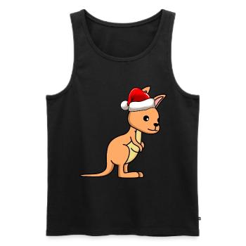 Kangaroo Comic Weihnachten - Männer Premium Bio Tank Top - Schwarz - Vorne - Michal (187cm)