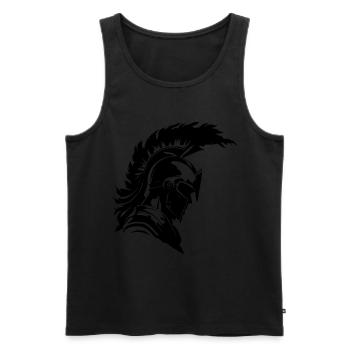 Krieger Sparta Helm Spartaner - Männer Premium Bio Tank Top - Schwarz - Vorne - Michal (187cm)