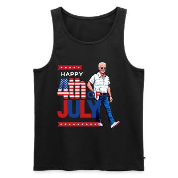 Hilarious 4th of July Celebration: Funny Joe Biden - Men's Premium Organic Tank Top - black - Front - Michal (187cm)