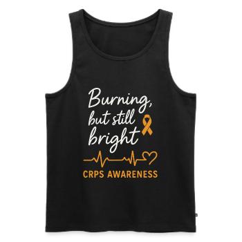 CRPS Awareness Burning but Bright - Men's Premium Organic Tank Top - black - Front - AI Model Male 178 light (178cm)