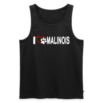 I love Malinois - Men's Premium Organic Tank Top - black - Front - Michal (187cm)