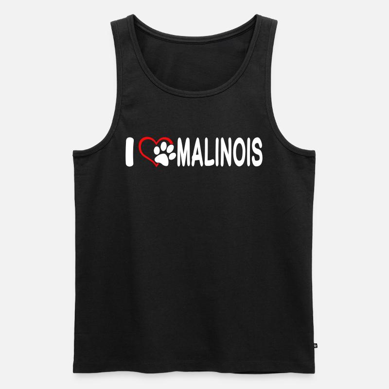 Ich Liebe Malinois - Männer Premium Bio Tank Top - Schwarz