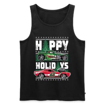 Hot Wheels Noël Happy Holidays - Débardeur bio Premium Homme - noir - Devant - Michal (187cm)