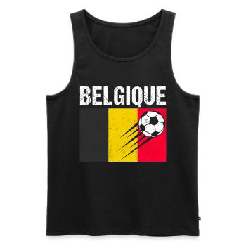 Belgium flag belgian football gift - Men's Premium Organic Tank Top - black - Front - Michal (187cm)