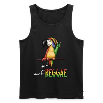 Net auf-REGGAE gechillter Rastafari Papagei Rasta - Männer Premium Bio Tank Top - Schwarz - Vorne - Michal (187cm)