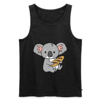 Koala - avec du pain - Débardeur bio Premium Homme - noir - Devant - Michal (187cm)
