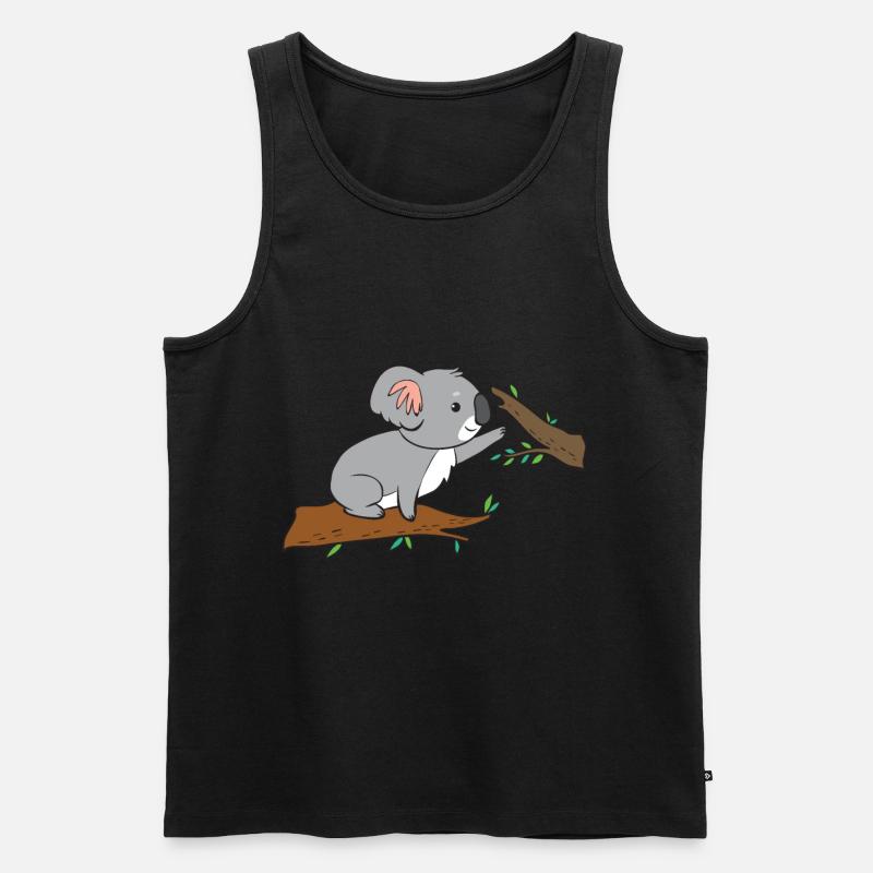 Koala - beim klettern - Männer Premium Bio Tank Top - Schwarz