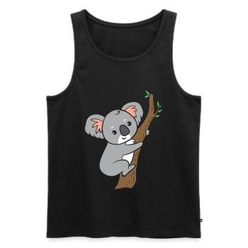 Koala - auf Baum - Männer Premium Bio Tank Top - Schwarz - Vorne - AI Model Male 178 light (178cm)