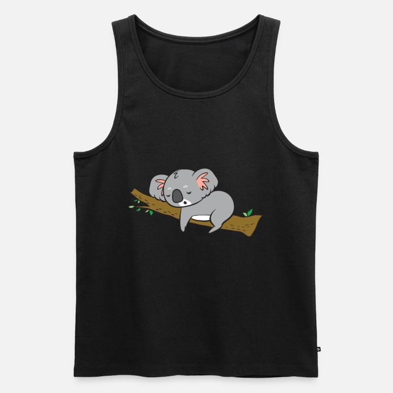 Koala - schläft auf Ast - Männer Premium Bio Tank Top - Schwarz