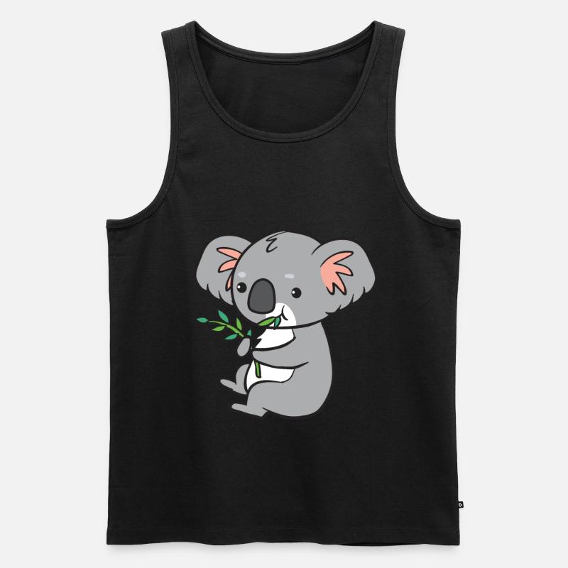 Koala - isst Eukalyptus - Männer Premium Bio Tank Top - Schwarz