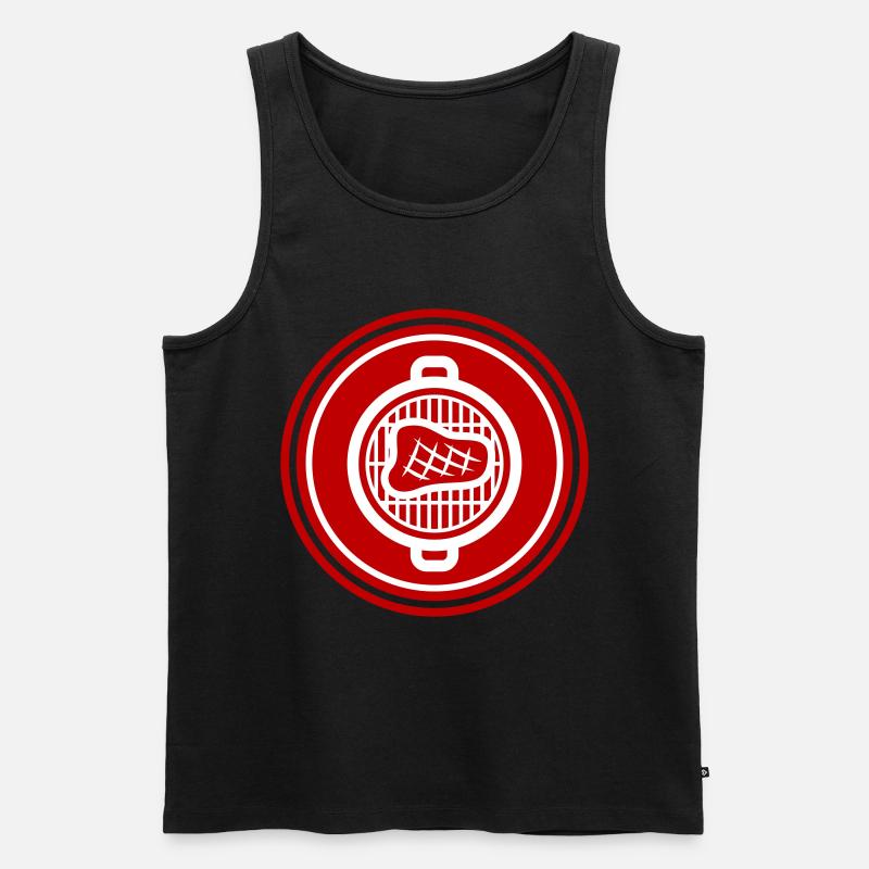 Steak Fleisch - Männer Premium Bio Tank Top - Schwarz