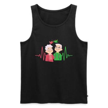 Senioren Herzschlag Pflege EKG Puls - Männer Premium Bio Tank Top - Schwarz - Vorne - Michal (187cm)