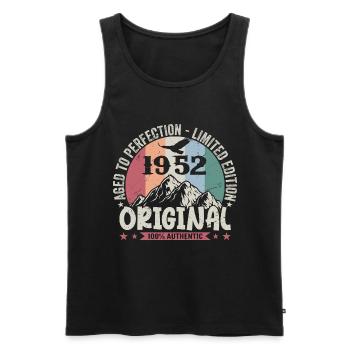 1952 Geburtstag 1952 Jahrgang Geburtstag 1952 - Männer Premium Bio Tank Top - Schwarz - Vorne - Michal (187cm)