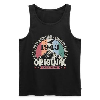 1943 Birthday 1943 Vintage Birthday 1943 - Men's Premium Organic Tank Top - black - Front - AI Model Male 178 light (178cm)