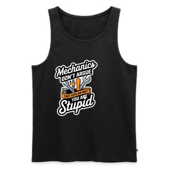 Mechanics Explain Why You Are Stupid 7 - Männer Premium Bio Tank Top - Schwarz - Vorne - Michal (187cm)