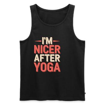 I'm Nicer After Yoga 16 - Männer Premium Bio Tank Top - Schwarz - Vorne - Michal (187cm)