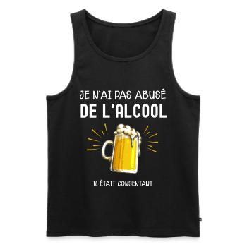 Biere pression cadeau humour drôle apéro - Débardeur bio Premium Homme - noir - Devant - AI Model Male 178 light (178cm)
