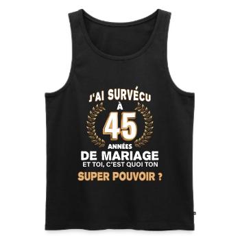 45 années de mariage noces de Vermeil Cadeau papa - Débardeur bio Premium Homme - noir - Devant - Michal (187cm)