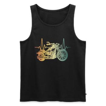 Heartbeat Motorcycle Chopper - Men's Premium Organic Tank Top - black - Front - AI Model Male 178 light (178cm)
