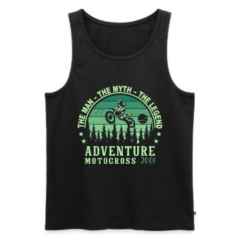 2001 Birthday born in 2001 Retro Vintage - Men's Premium Organic Tank Top - black - Front - AI Model Male 178 light (178cm)