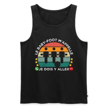 Le baby-foot m' appelle humour baby-foot vintage - Débardeur bio Premium Homme - noir - Devant - Michal (187cm)