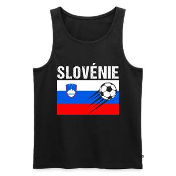Slovenian Flag Slovenian Football Gift - Men's Premium Organic Tank Top - black - Front - Michal (187cm)