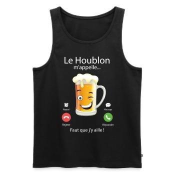 humour bière - Débardeur bio Premium Homme - noir - Devant - Michal (187cm)