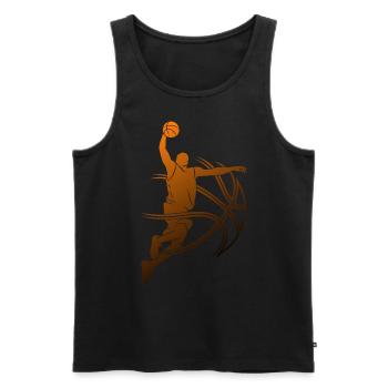 BASKETTEUR COOL BASKETBALL - Débardeur bio Premium Homme - noir - Devant - Michal (187cm)