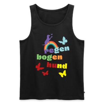 Regenbogenhund - Trauer ums Haustier - Freund - Männer Premium Bio Tank Top - Schwarz - Vorne - AI Model Male 178 light (178cm)