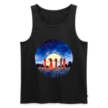 La sororité sous les étoiles - Débardeur bio Premium Homme - noir - Devant - AI Model Male 178 light (178cm)
