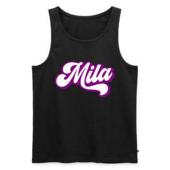 Mila | Farben änderbar - Männer Premium Bio Tank Top - Schwarz - Vorne - Michal (187cm)